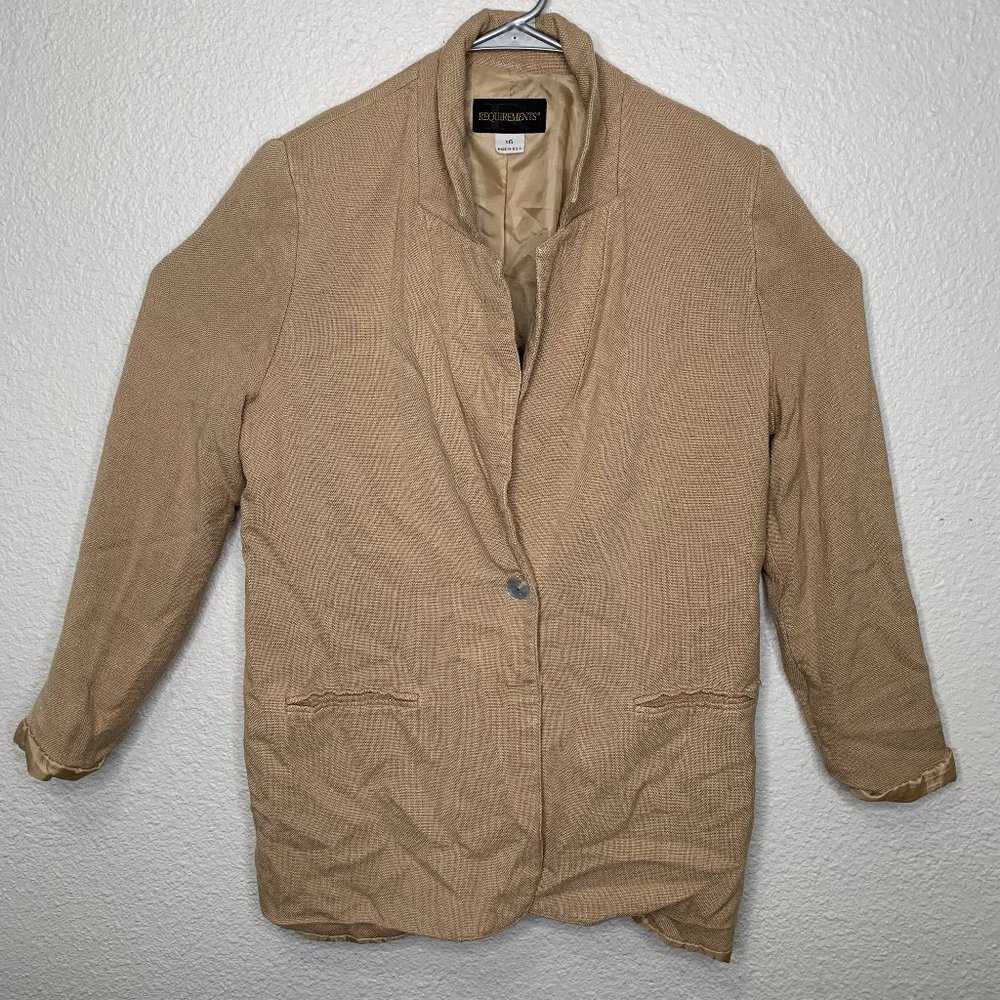 Requirements Women's Tan Jacket Size 16 Linen